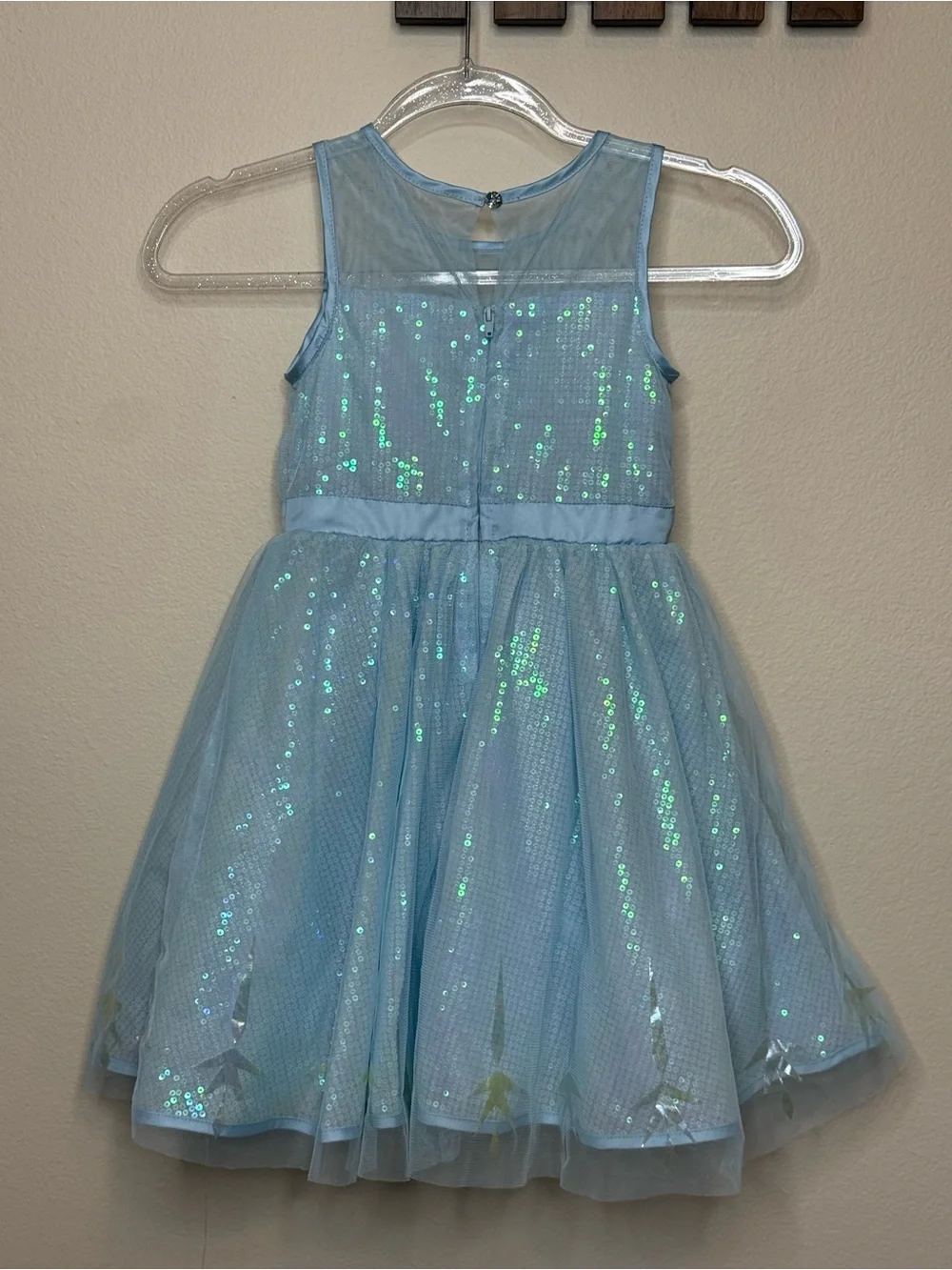 Like New Disney Light Blue Elsa Tulle Dress with Mesh Overlay 5/6